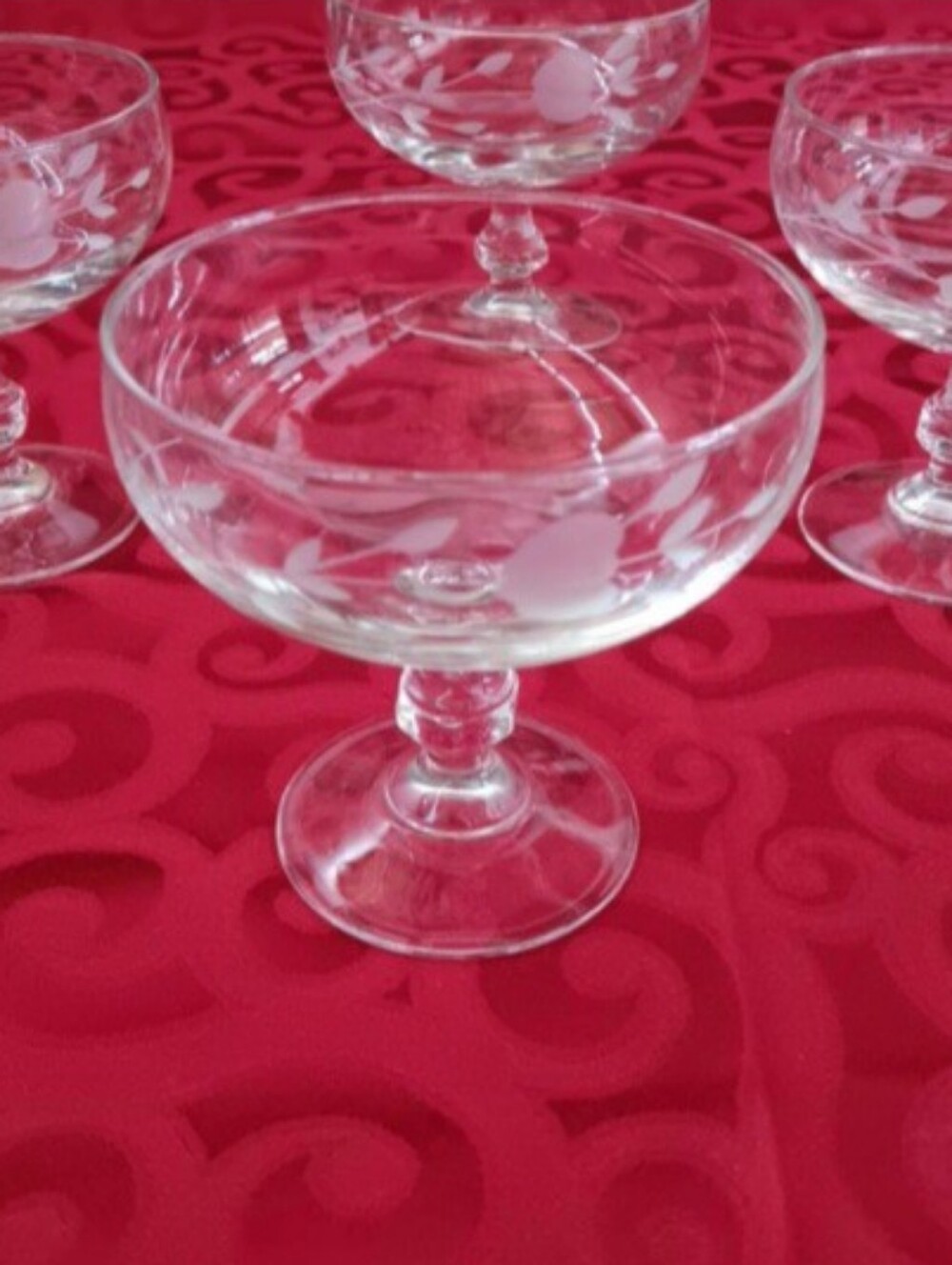Vintage Princess House Heritage Footed Dessert Glasses | EUC | Handblown Crystal